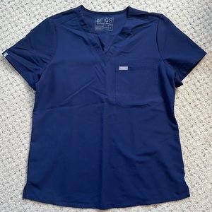 Figs Catarina navy scrub top